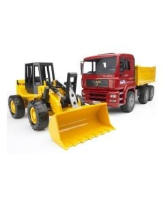 Bruder Man Tga Constrctn Truck + Rd Lodr Fr 130