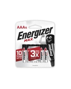 Energizer Max AAA Batteries, Alkaline, 6 Pack