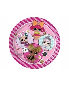 Lol Glitterrati Paper Plates Large 23Cm- Pet