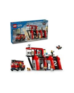 LEGO® City Fire Station with Fire Truck 60414 Building Blocks Toy Set (843 Pieces)