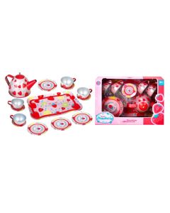 Strawberry Print Metal Tea Set Box