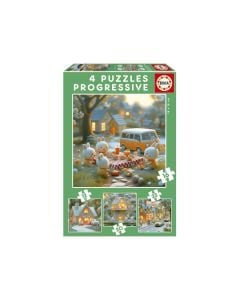 Multi 4Pk Bunny City Puzzle